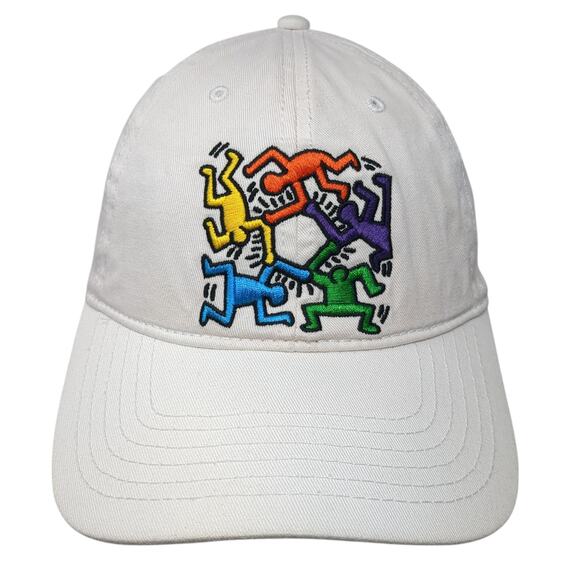 Keith Haring Slideback Hat White One Size Embroidered Mad Engine Outdoor - Picture 1 of 9